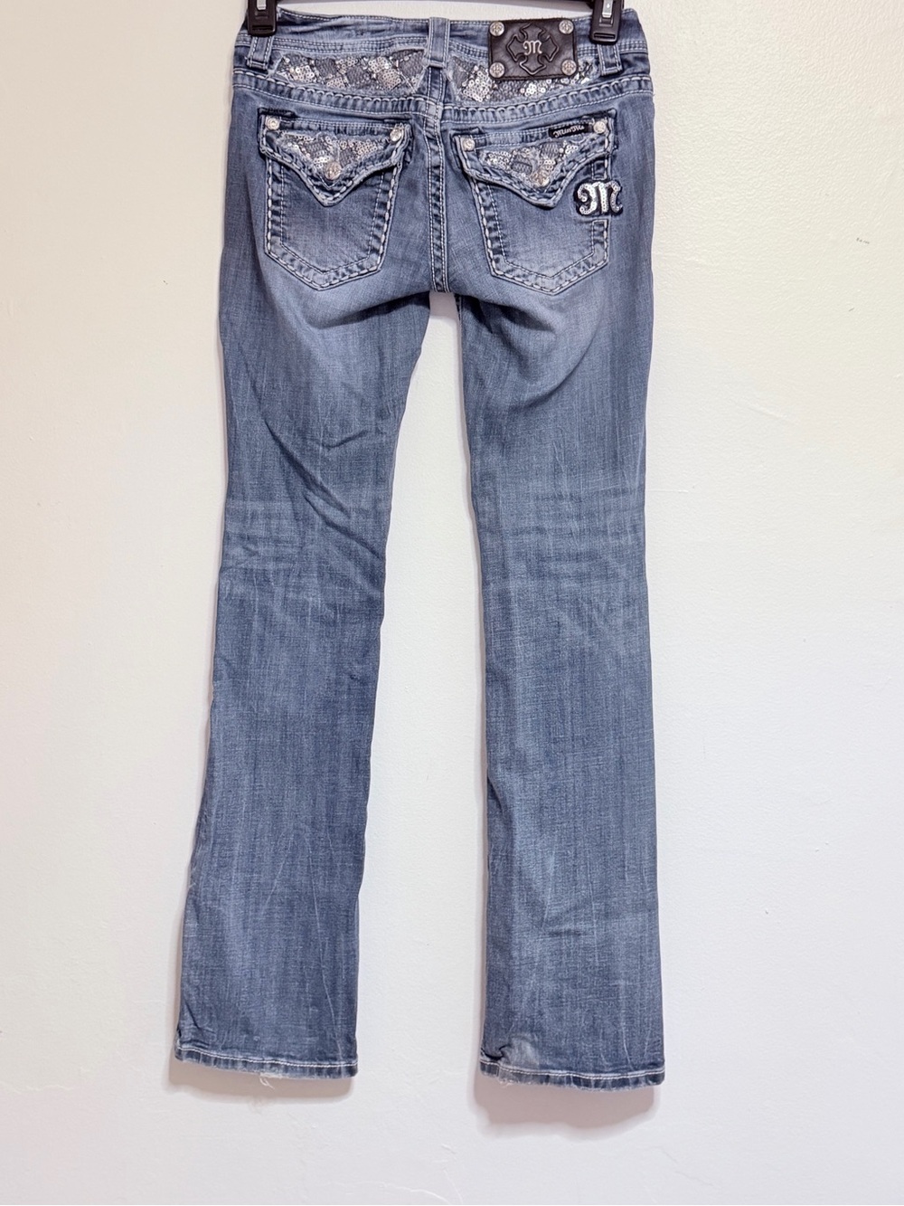 Miss Me Light Blue Embellished Boot Cut Jeans Size 27